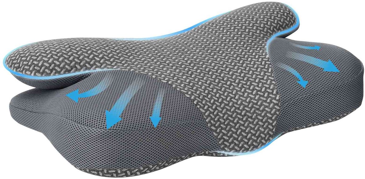 vidaXL - Hals - Kussen - Éénkleurig - Grijs - 58 - x - 36 - x - 13 - cm - Traagschuim