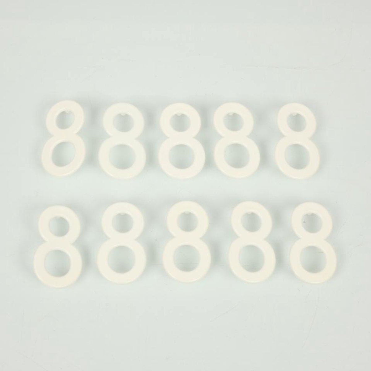Chiffre 8 blanc pour plaque d'immatriculation moto Tiflex H45mm Neuf