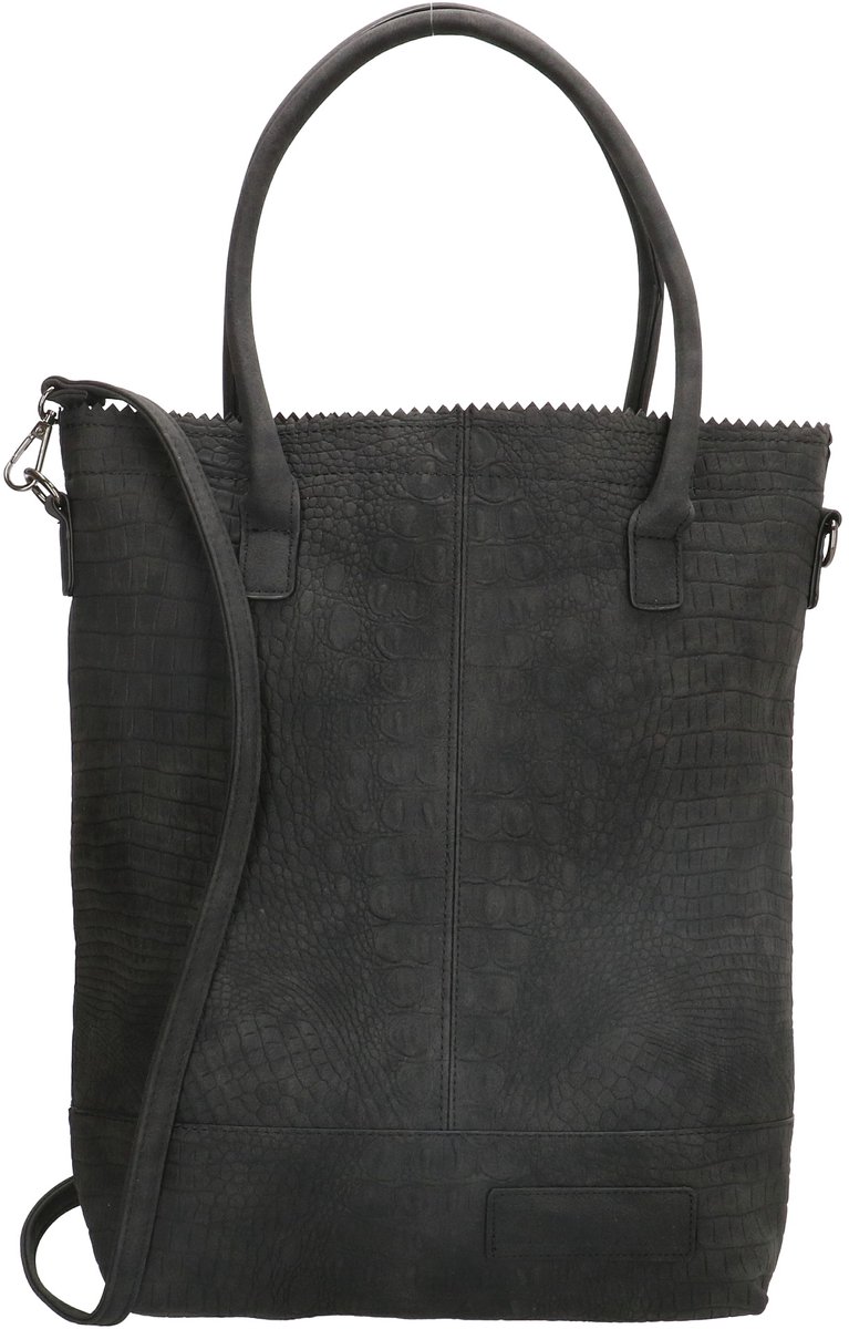 Zebra Kartel met rits Shopper - Zwart