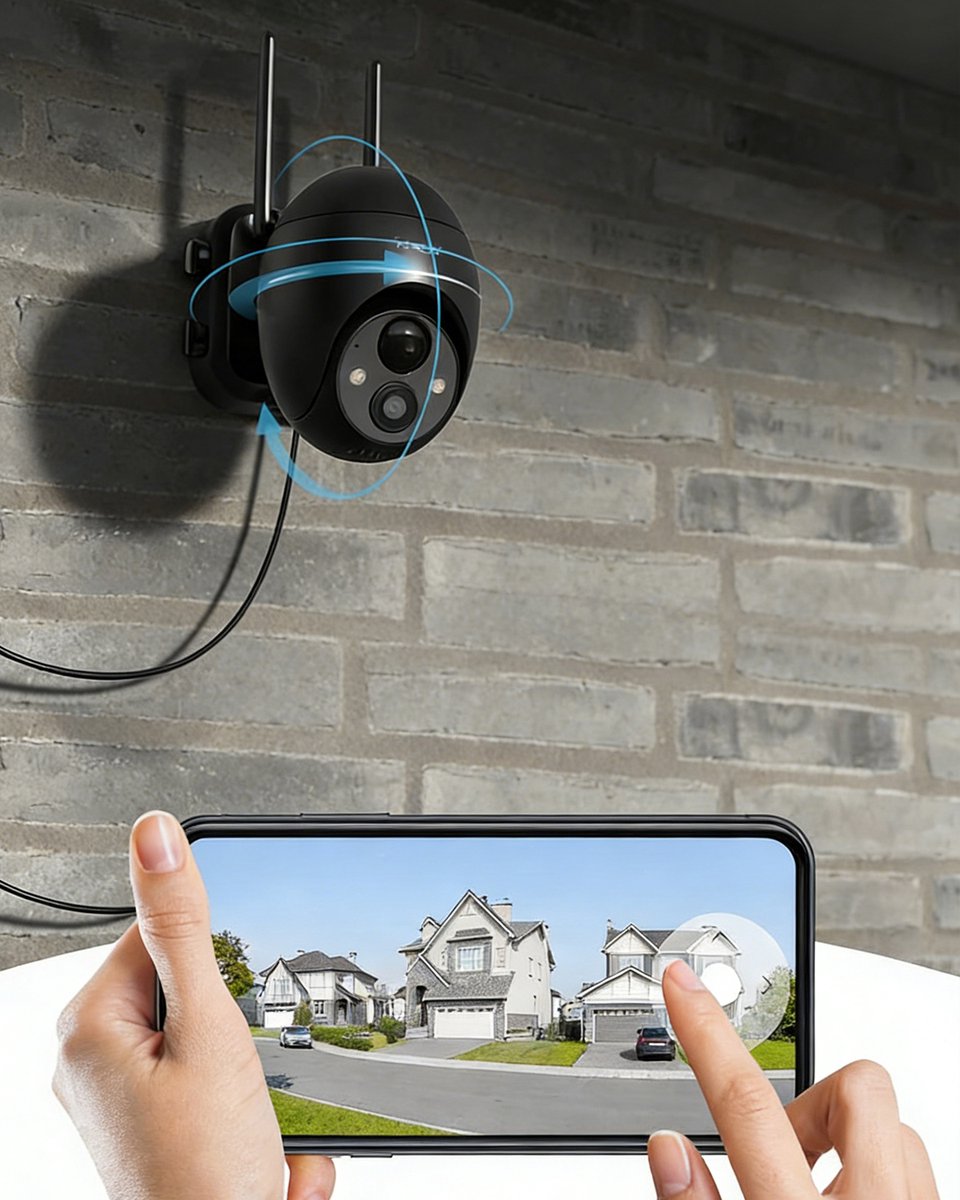 ieGeek ZS-GX1S Beveiligingscamera Buiten 2K 3MP - PTZ Bewakingscamera Buiten Draadloos - CCTV IP Security Camera Outdoor met - met Zonnepaneel - 355°/90° Draaien - Humanoïde Bewegingsdetectie Tracking – foto 7