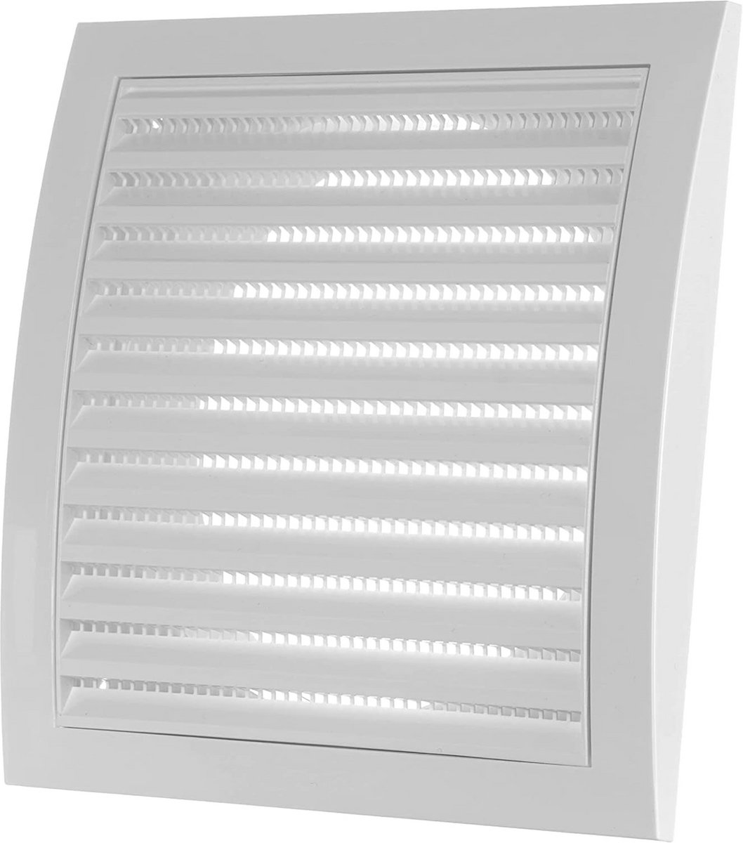 Vierkant Ventilatie Rooster 190x190mm met Ronde Buisaansluiting en Insektengaas