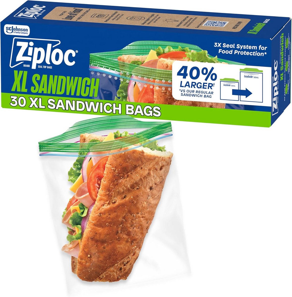 Extra Grote Ziplock Zakjes voor Broodjes - 30 Stuks - Herbruikbare Vershoudzakjes
