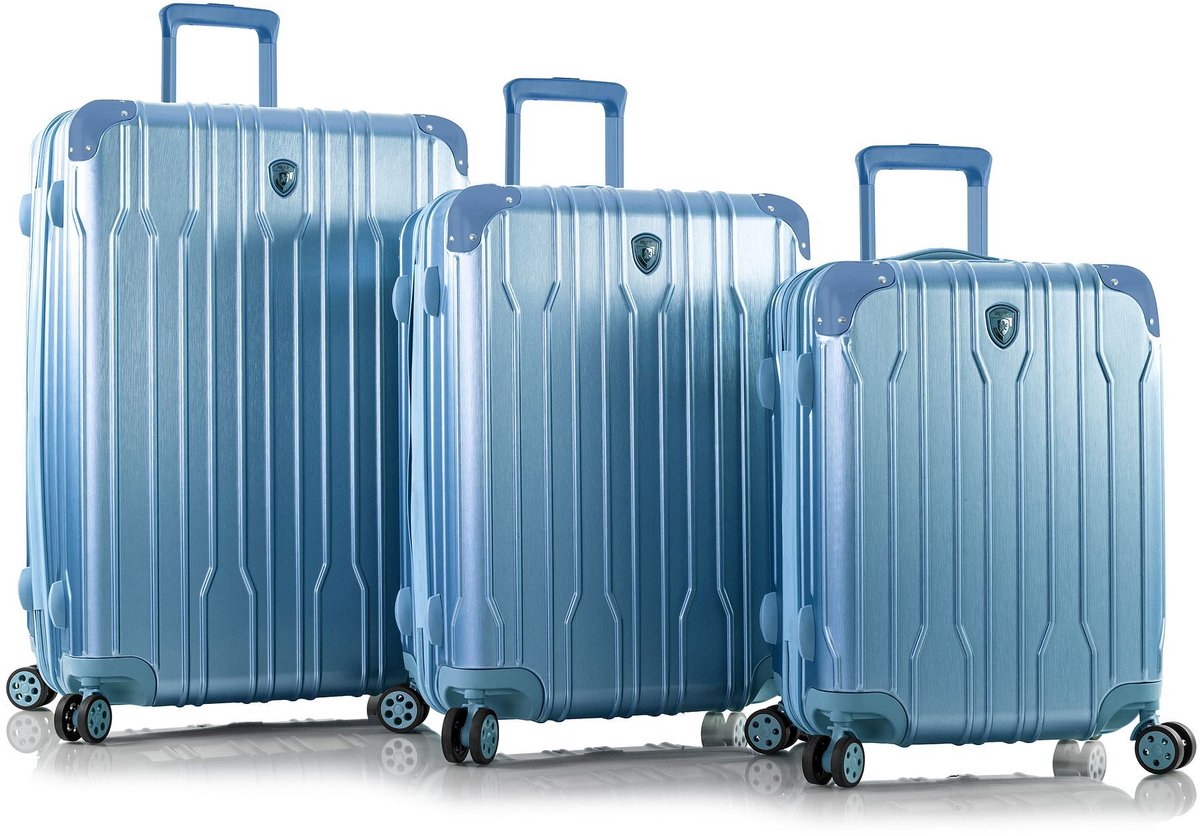 Heys Xtrak 4 wielen Kofferset 3-delig met uitbreidingsplooi - Harde bagage - TSA slot - icy blue