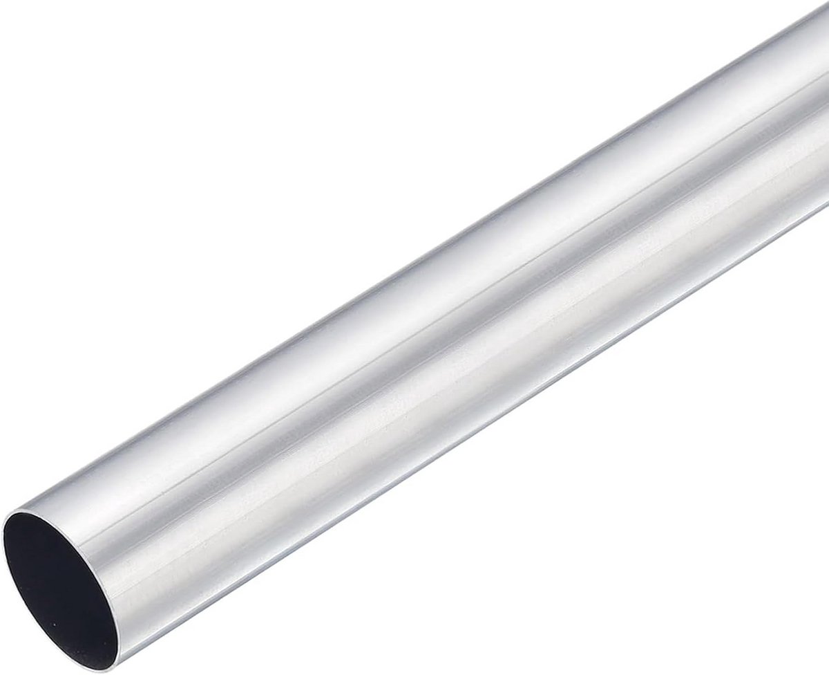 Aluminium Ronde Buis - Metaal Hol Profiel - Doe-het-zelf Projecten - Naadloze Constructie - 40x34x400 mm - Zilverkleurig