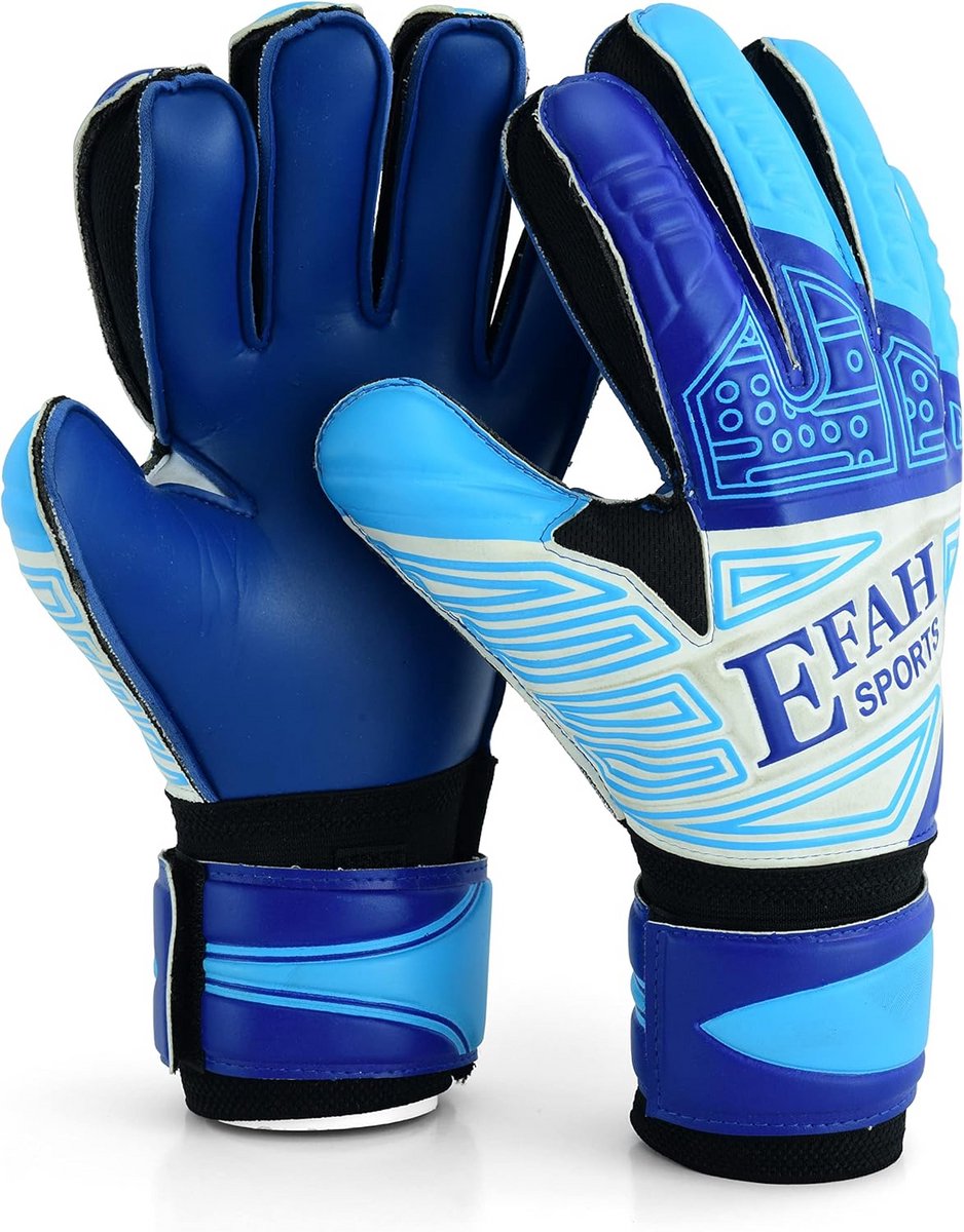 Voetbaldoelmanhandschoenen Kinderen met Fingersave en Dubbele Polsbescherming - Sterke Grip