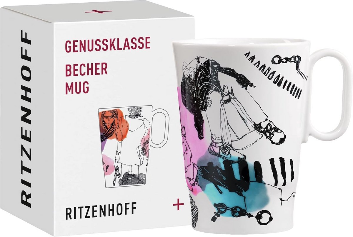 Porseleinen Koffiemok 330 ml Met Urban Chic Design