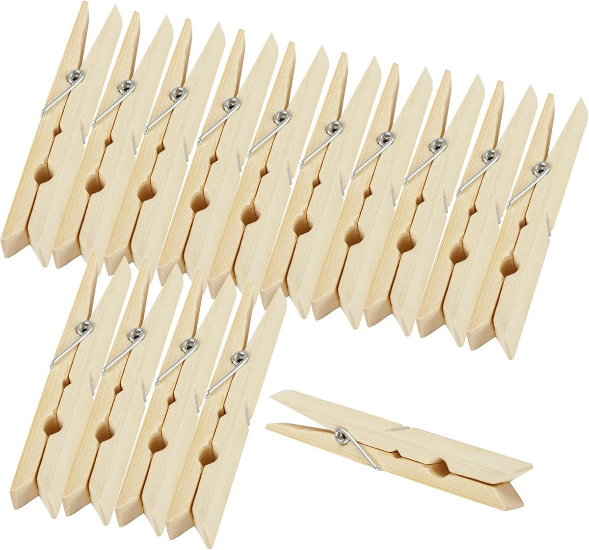 48x Duurzame Bamboe Wasknijpers (6 cm) - Milieuvriendelijk & Sterk