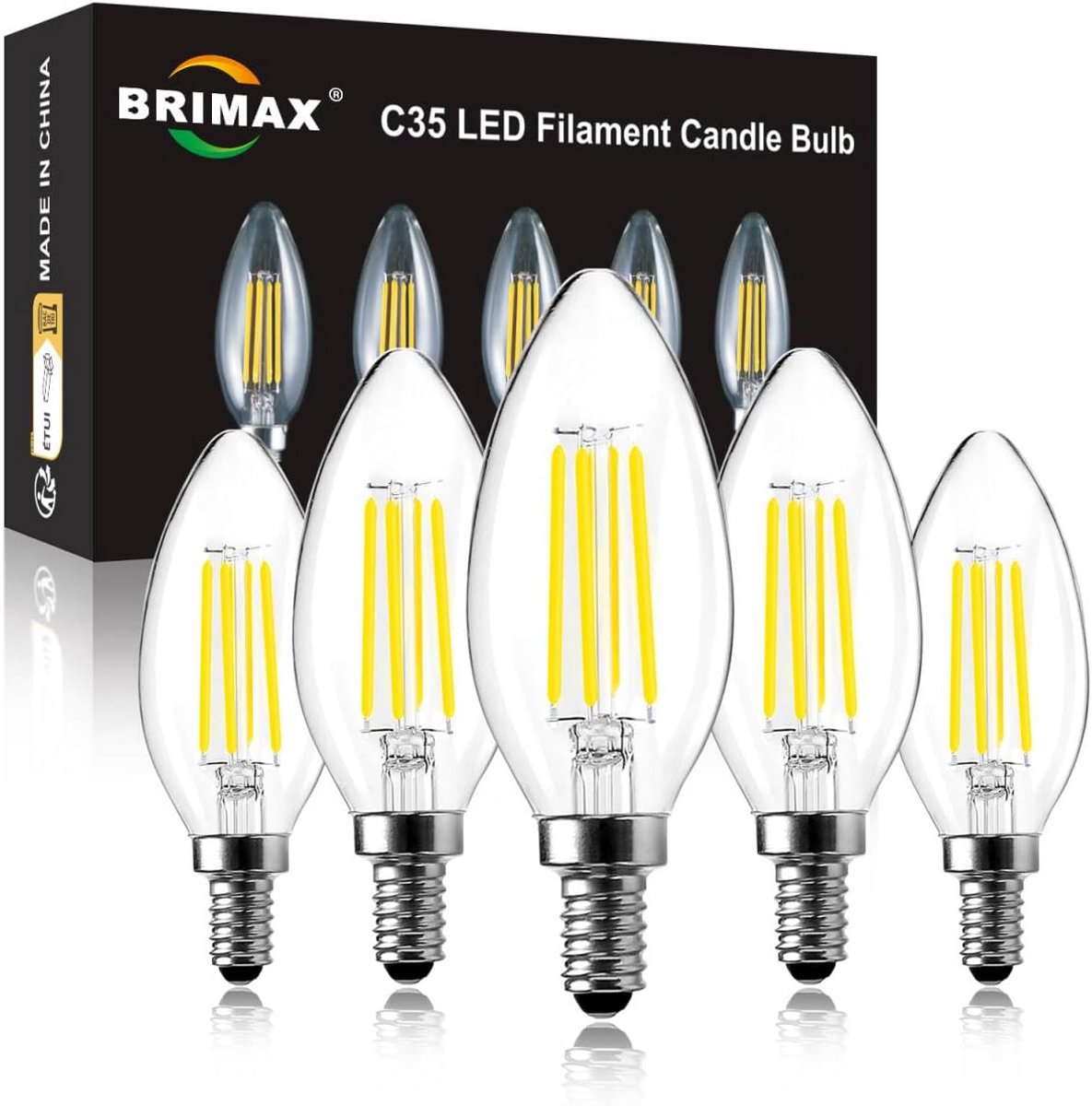 Dimbare E14 LED Kaarslampen 40W Vervanger Koel Wit 5000K 5 Stuks