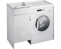 Wasmachinekoppel met Wastafel, Wit, 109 x 60 cm