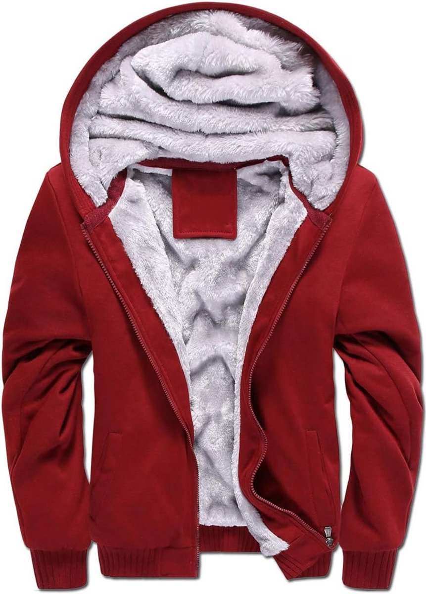 Heren Hoodie Fleece Gevoerd Oversized met Capuchon en Ritssluiting