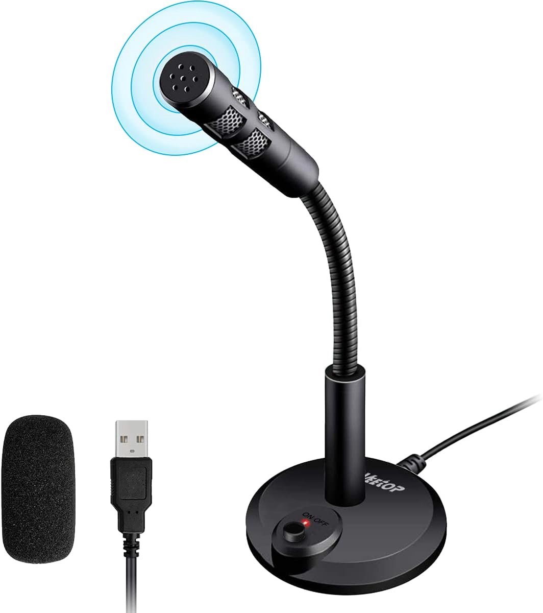 USB Microfoon voor PC en Laptop met 360 Graden Opname en Geluidsonderdrukking