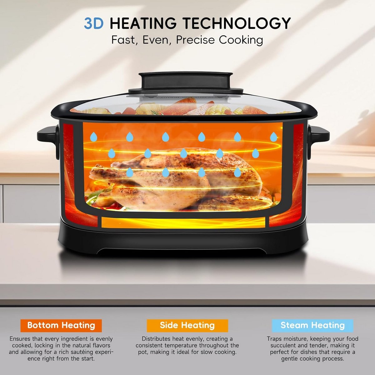 Programmeerbare 11-in-1 Slowcooker 6.5 Liter met - afbeelding 2