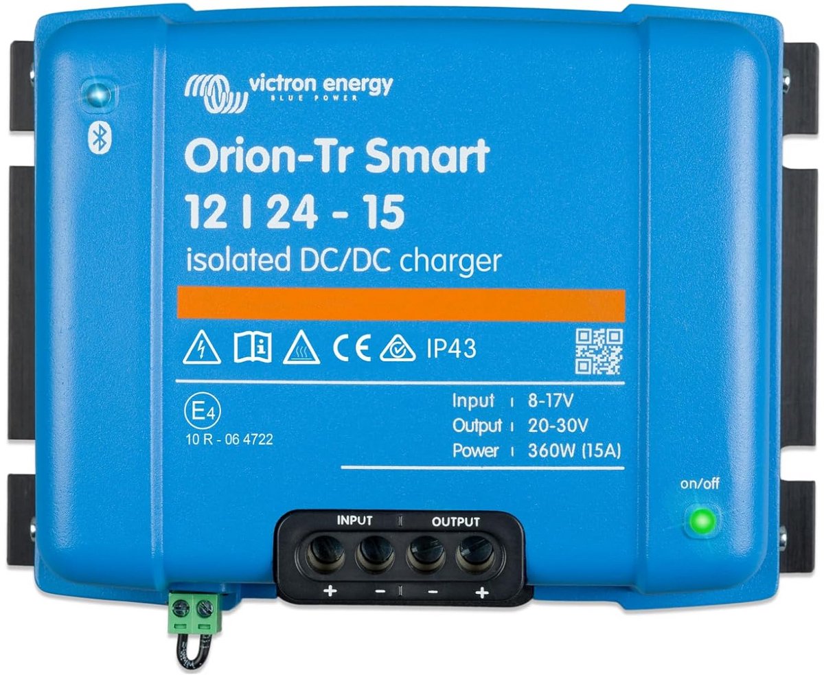 DC-DC Acculader 12V naar 24V 15A (360W) - Geïsoleerd met Bluetooth Monitoring