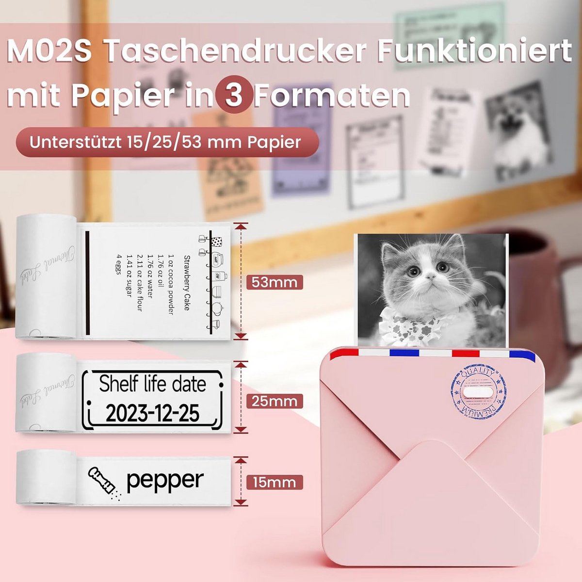 Draadloze Thermische Printer voor Stickers, Labels en Foto's thumbnail 3