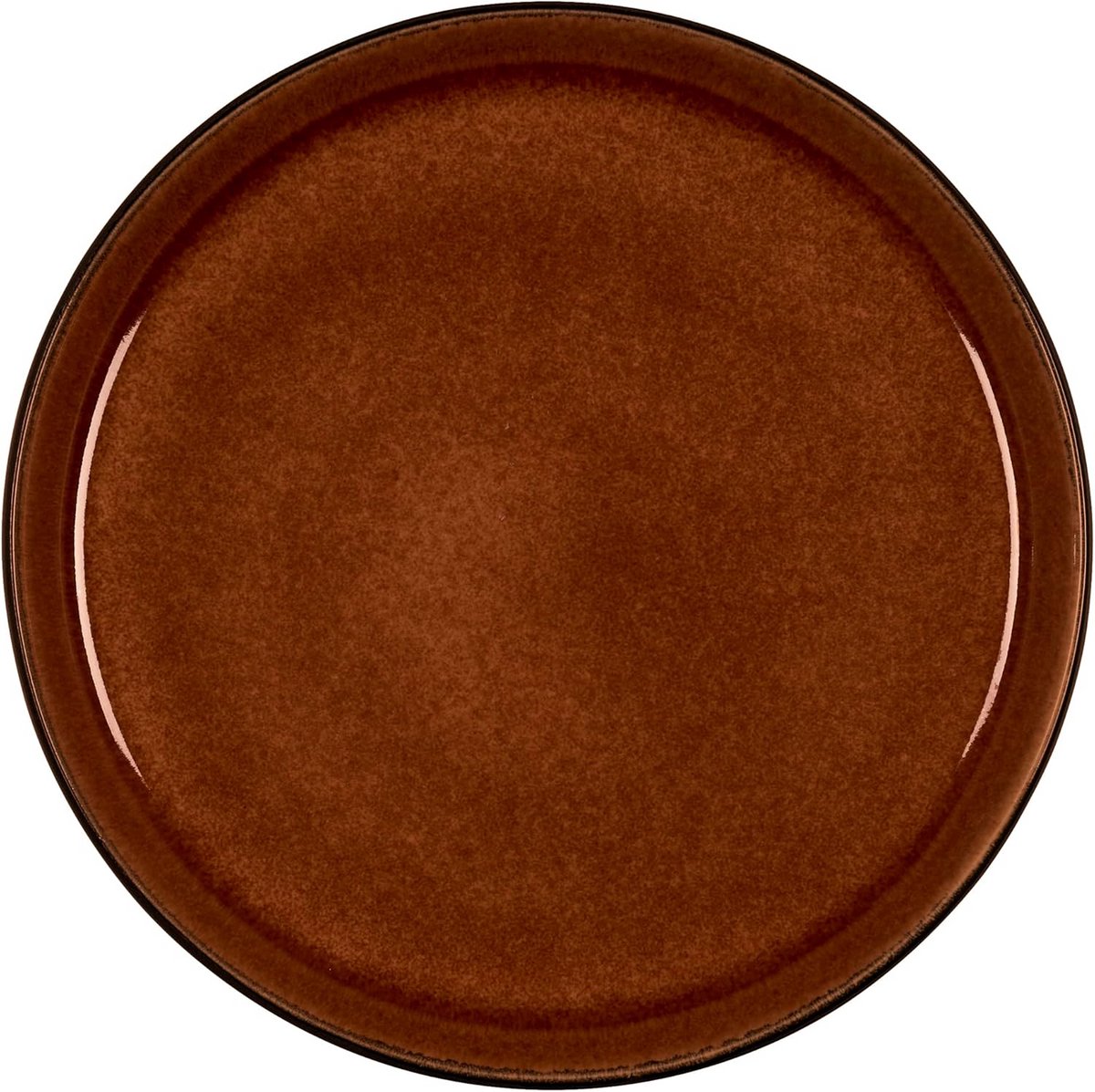 Ronde Steengoed Dinerborden Beige Zwart 21 cm