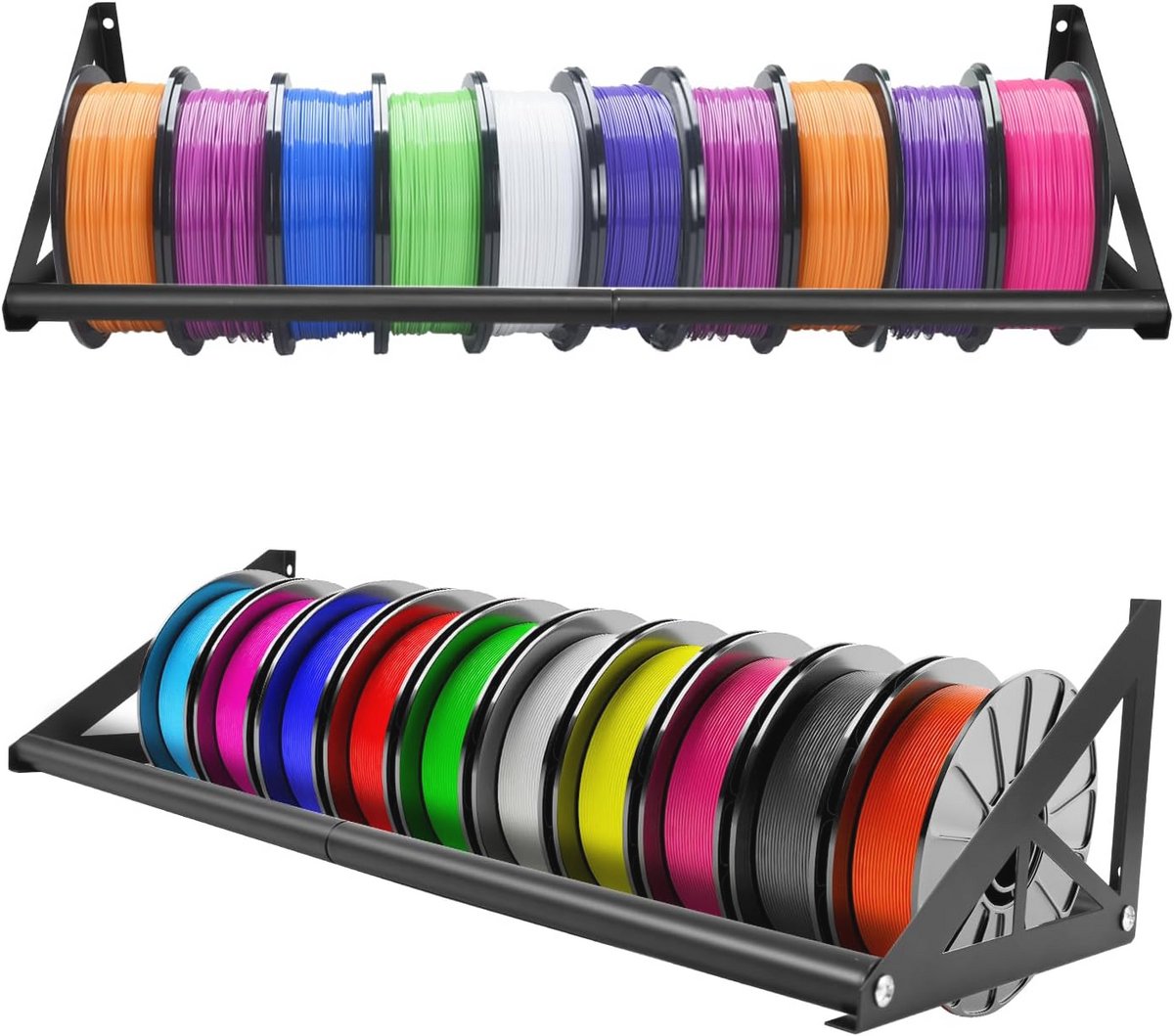 Wandmontage 3D-filament opbergrek - 2 stuks heavy-duty filamenten opslagrekken voor 3D-printer