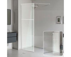 Douchewand 80×200 cm Zilver – Inloopdouche, 5 mm veiligheidsglas, verstelbaar en links/rechts monteerbaar, wandmontage