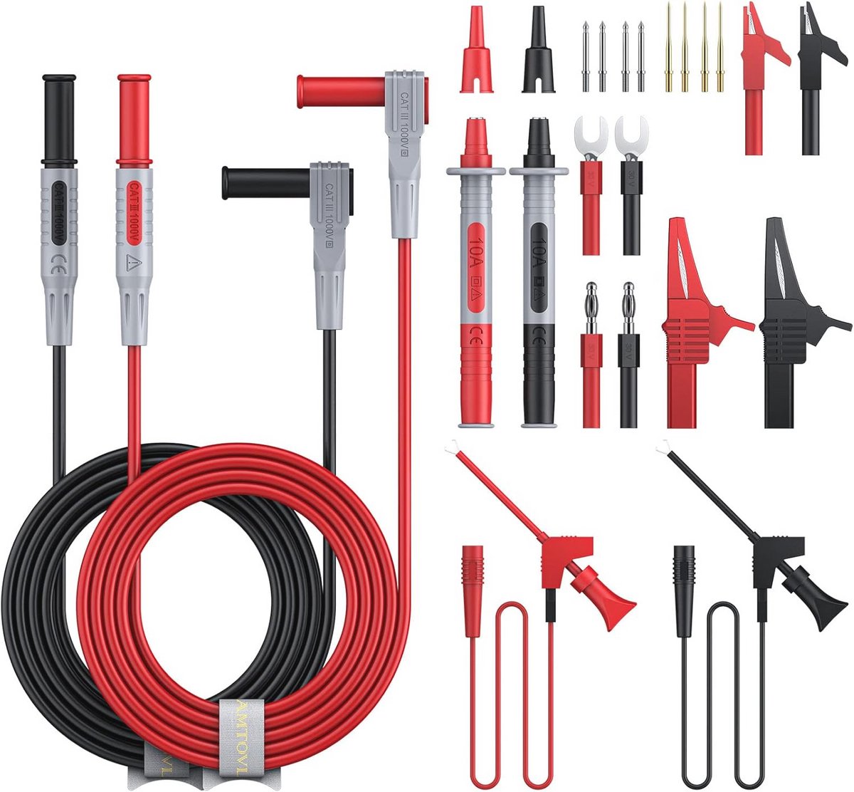 Multimeter Testkabelset 24-in-1 met Alligatorclips en Spanningsmeterkabel