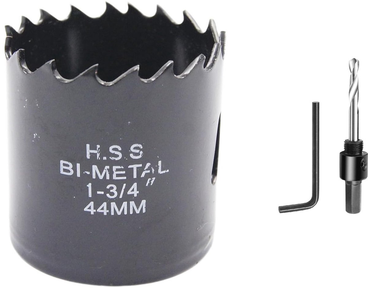 44mm bi-metalen kroonzaag voor precisie snijwerk - Geschikt voor hout, kunststof en metalen buizen