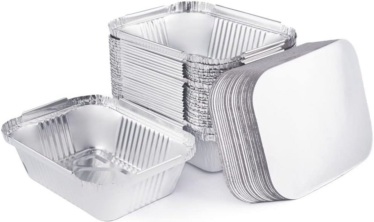 Aluminium Wegwerpschalen met Deksel voor Voedseltransport en Oven