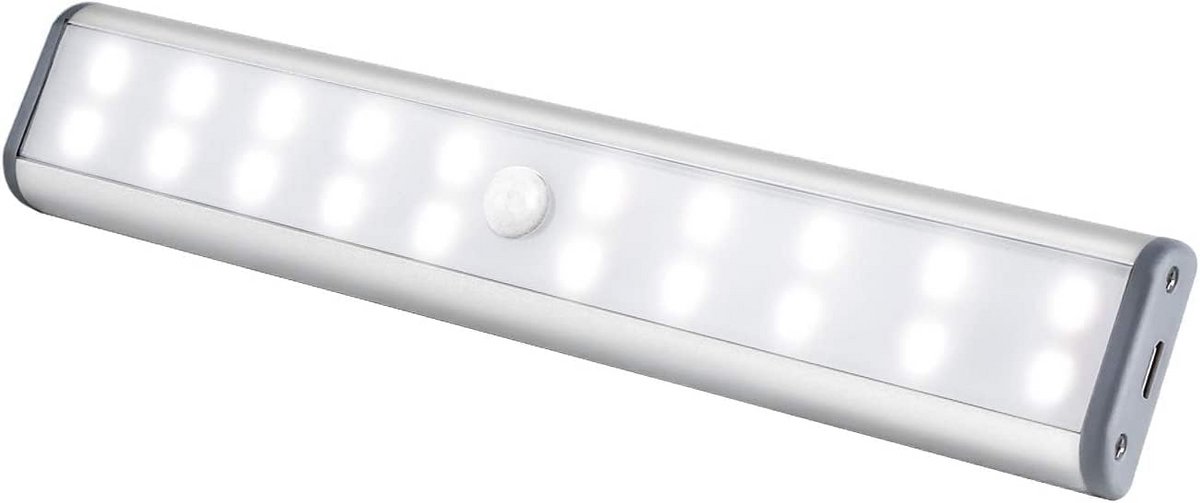 Oplaadbare LED Bewegingssensor Kastverlichting - Draadloos en Dimbaar voor Keuken, Garderobe en Binnen/Buiten