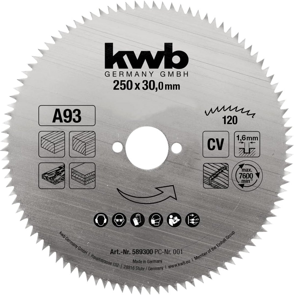Cirkelzaagblad 250 x 30 mm voor Hout - Fijne Nauwkeurige Snede
