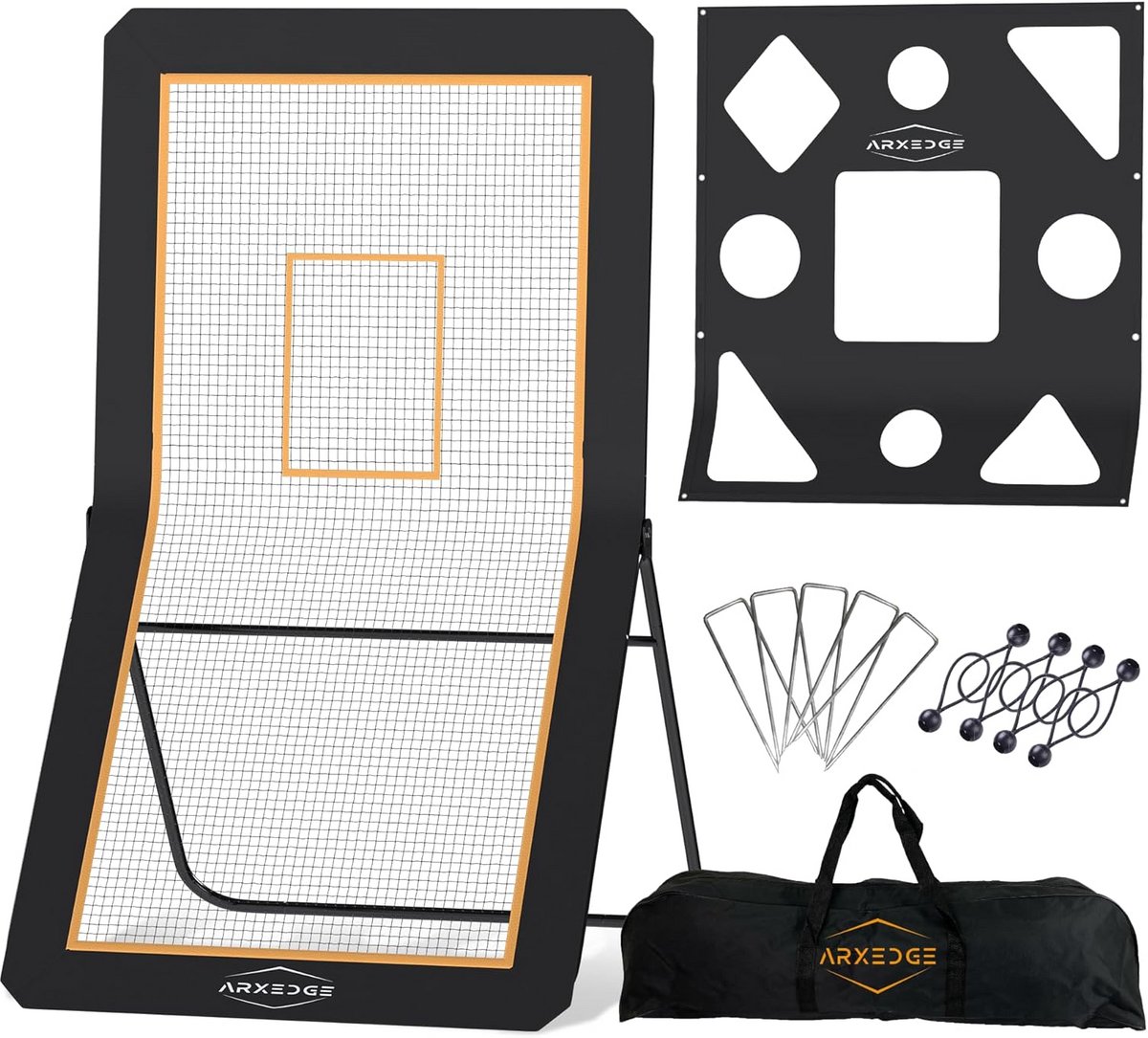 Rebounder Net voor Lacrosse, Volleybal en Honkbal - 5 Verstelbare Hoeken - Ideaal voor Training