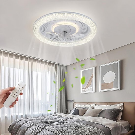 Plafondventilator Met Verlichting LEIDENE Plafondventilator Met Fan Afstandsbediening En APP Creatieve LEIDENE Ventilator Plafondventilator Voor Slaapkamer Woonkamer (Goud, Ring-vormig