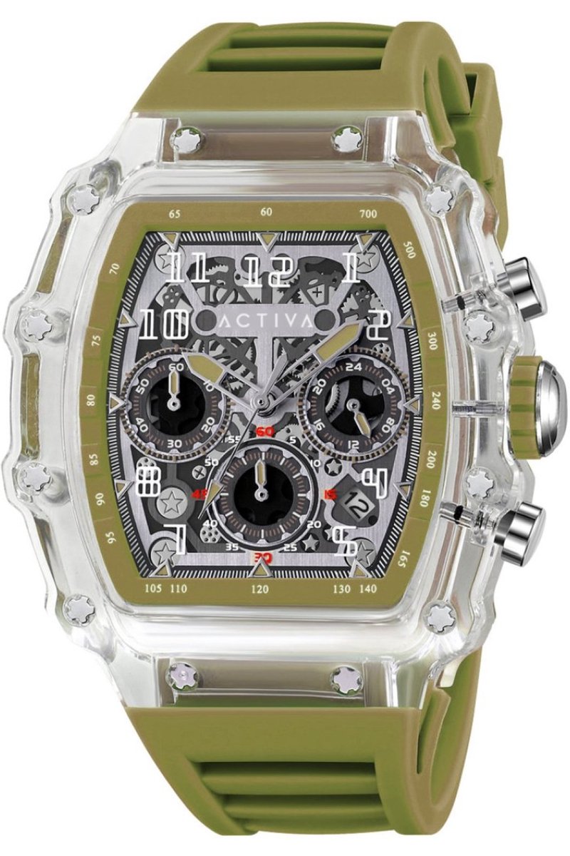 Activa ESSENTIALS ACW2305-009 Heren Horloge - Waterdicht - Analoog - Quartz Uurwerk - Plastic met zilveren Wijzerplaat - 44mm