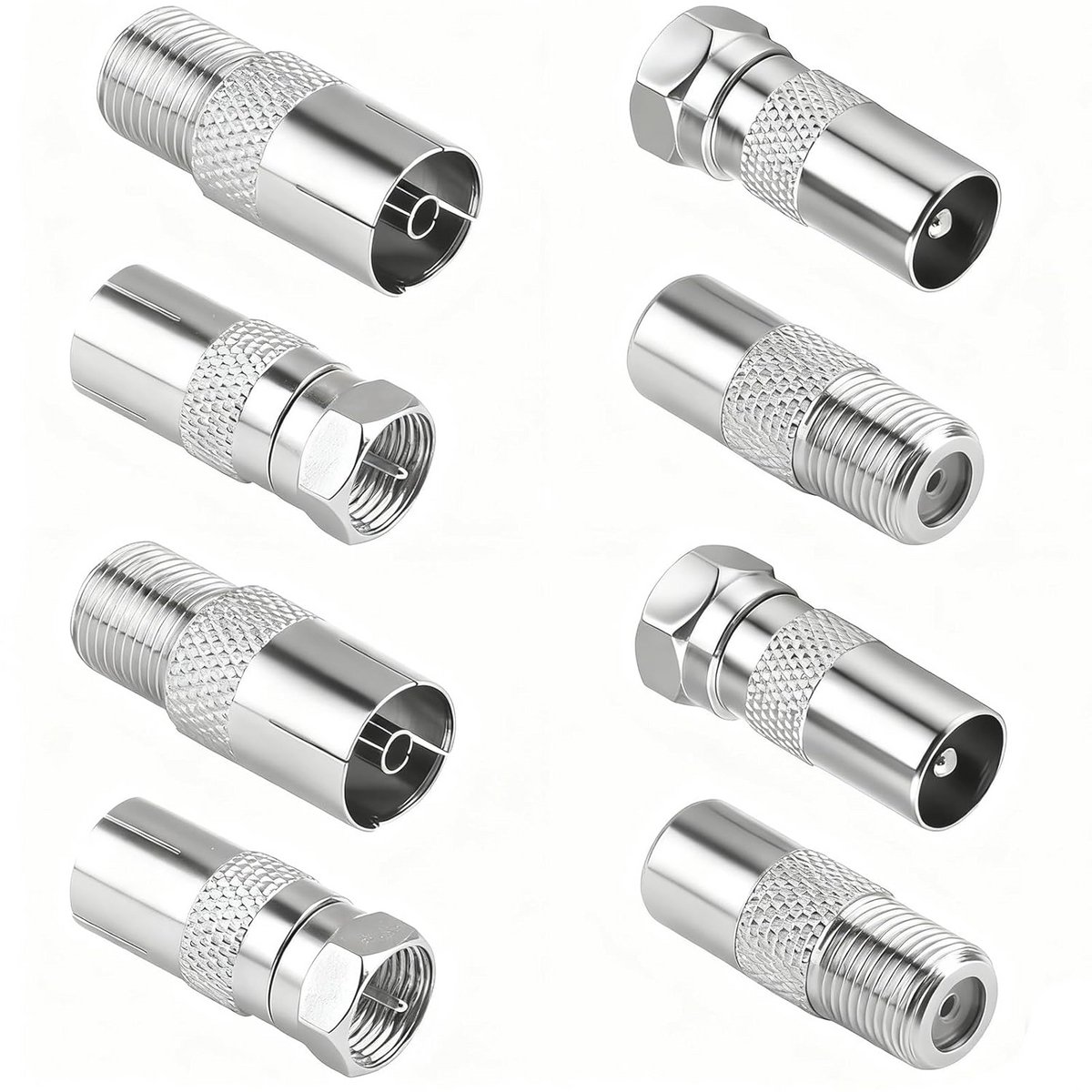 Coaxkabelconnectoren 8-stuks set voor satelliet- en antennekabelverbindingen