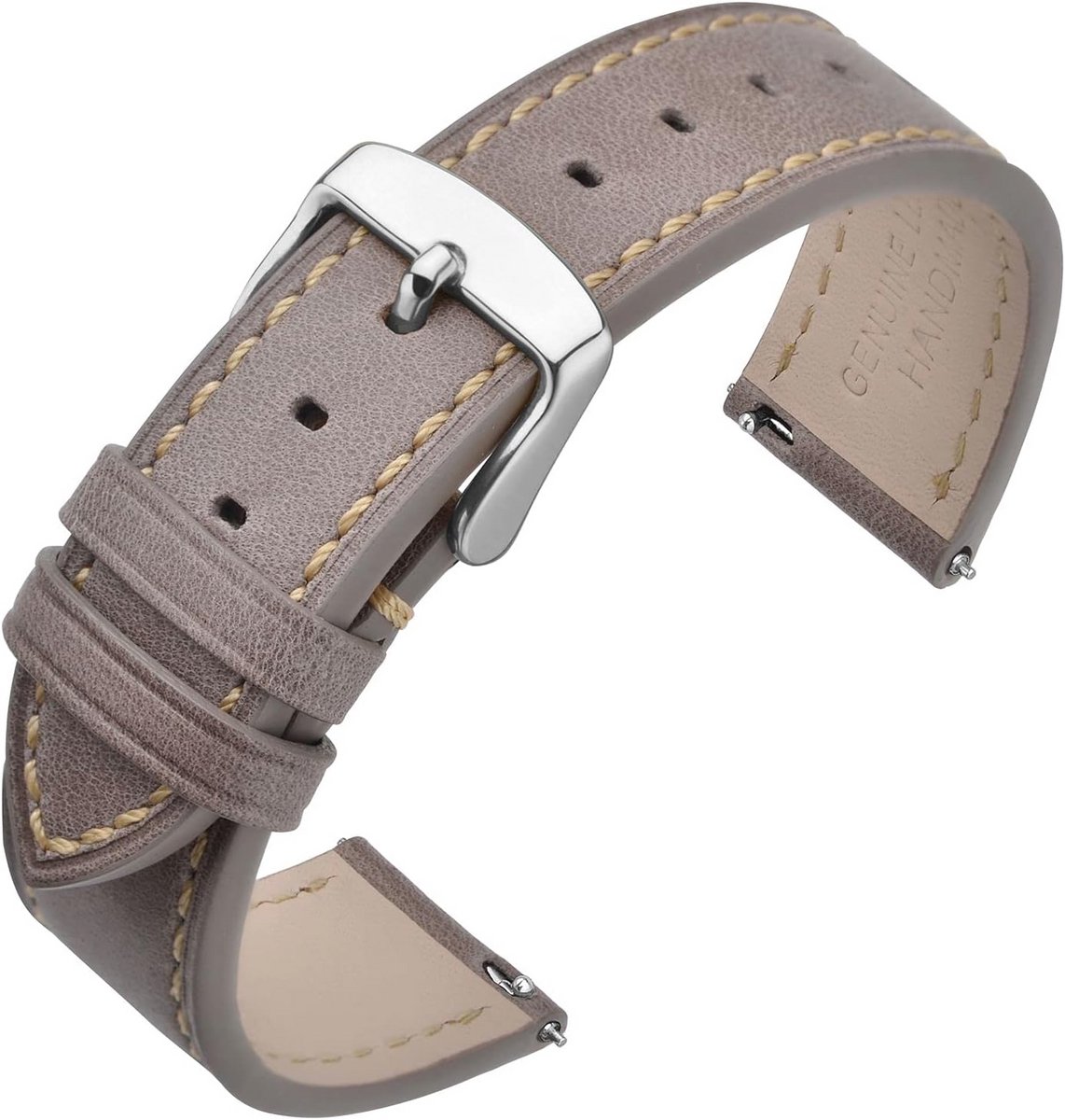 Horlogebandje 17mm, 18mm, 19mm, 20mm, 21mm, 22mm | Leren Armband met Snelsluiting | Reserveband voor Smartwatches en Traditionele Horloges