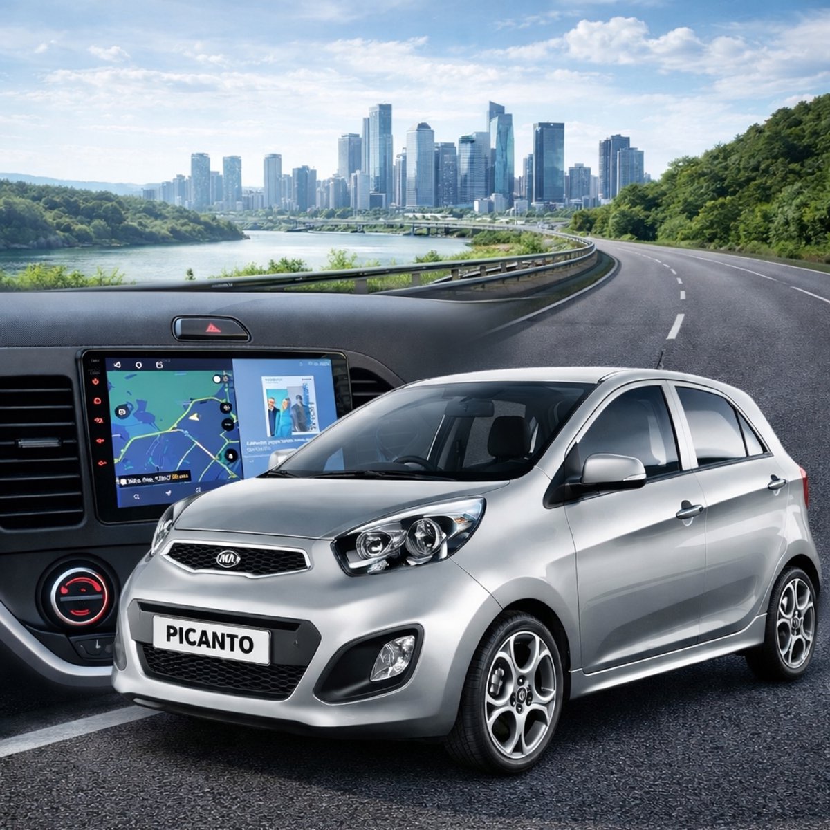 ADIVOX 9 inch T1 geschikt voor Kia Picanto 2011-2015 Android 15 CarPlay/Auto/Wifi/RDS/DSP