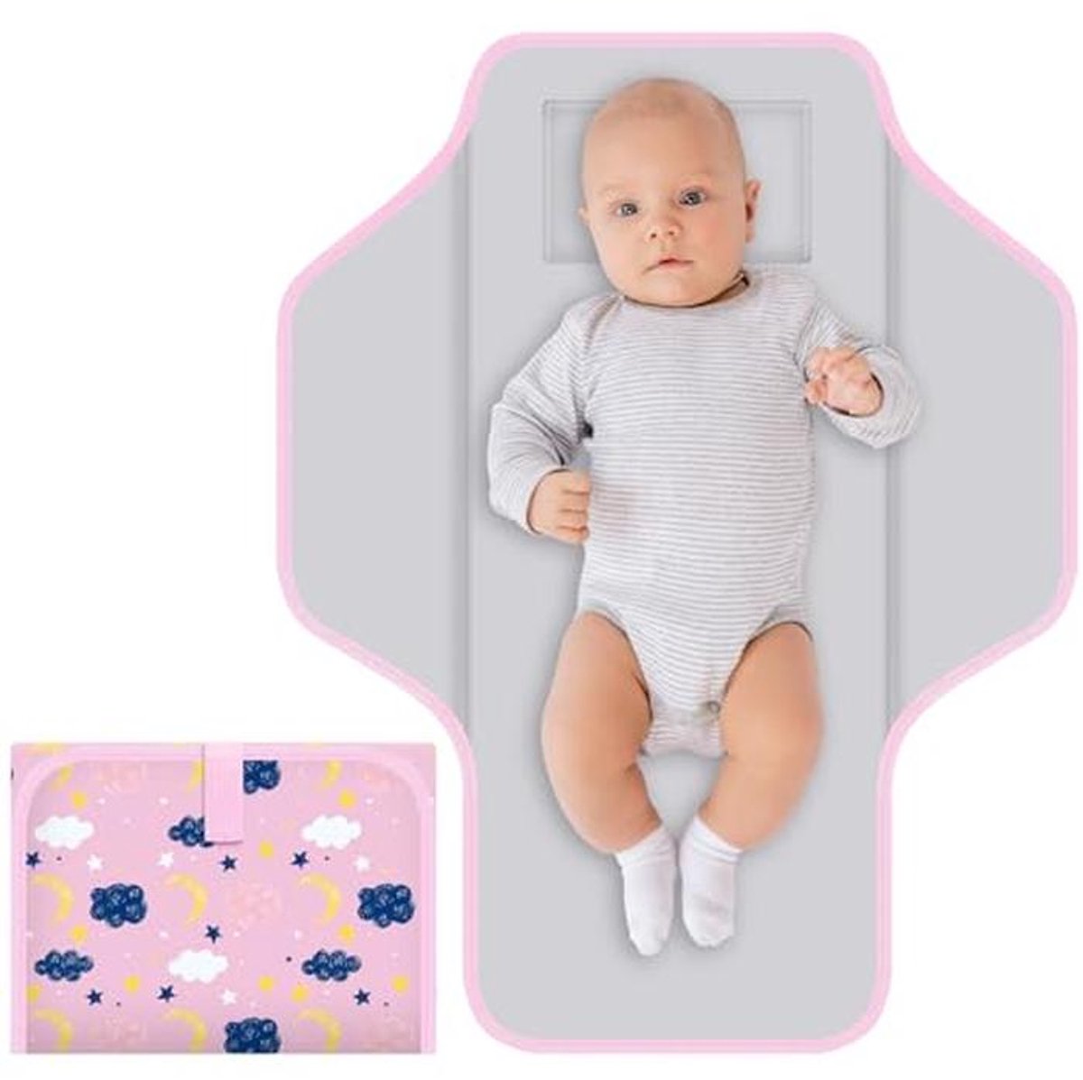 Opvouwbaar Waterdicht Verschoonmatje voor Baby en Peuter met Kussen - Ideaal voor Reizen