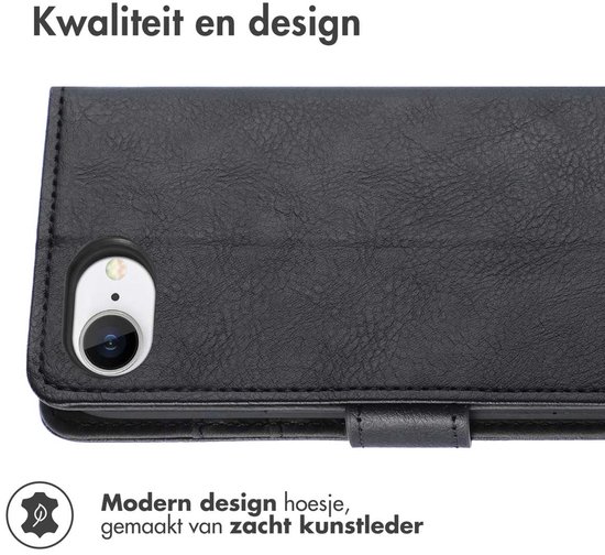 Étui imoshion - Adapté à iPhone 16e - Bookcase de Luxe - Zwart