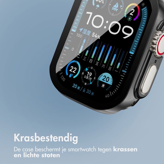 Screen protector - Geschikt voor Apple Watch Ultra / Ultra 2 / Ultra 3 - 49 mm - Full Cover Hard Case / Beschermend Hoesje - Zwart