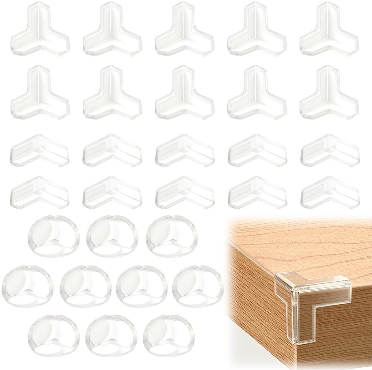 IMPERATORIS® Hoekbeschermers - Tafelkanten Bescherming - Baby Veiligheid - Transparant Siliconen - Zelfklevend - Stootkussens voor Meubels - 30 Stuks - Transparente