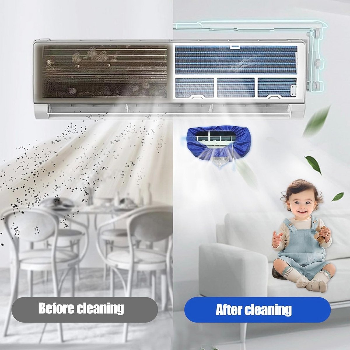 Mini AC-reinigingsset voor effectieve dieptereiniging van airconditioners