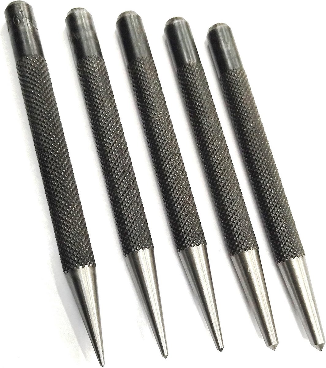 5-Delige Center Punch Set - Met Vierkante Kop - IJzerwaren voor Markeren & Voorboren