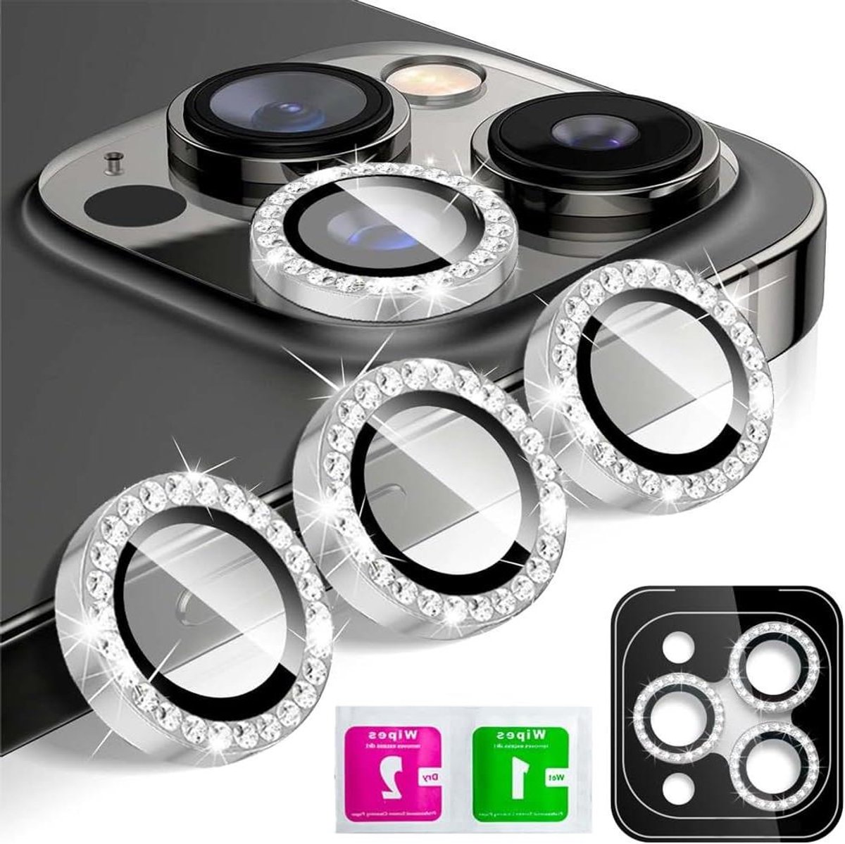 VVGoods - Camerabescherming voor iPhone 16 Pro/16 Pro Max-camera met krasbestendig 9H gehard glas