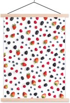 Baies mélangées sur fond blanc poster textielposter vierge 90x120 cm