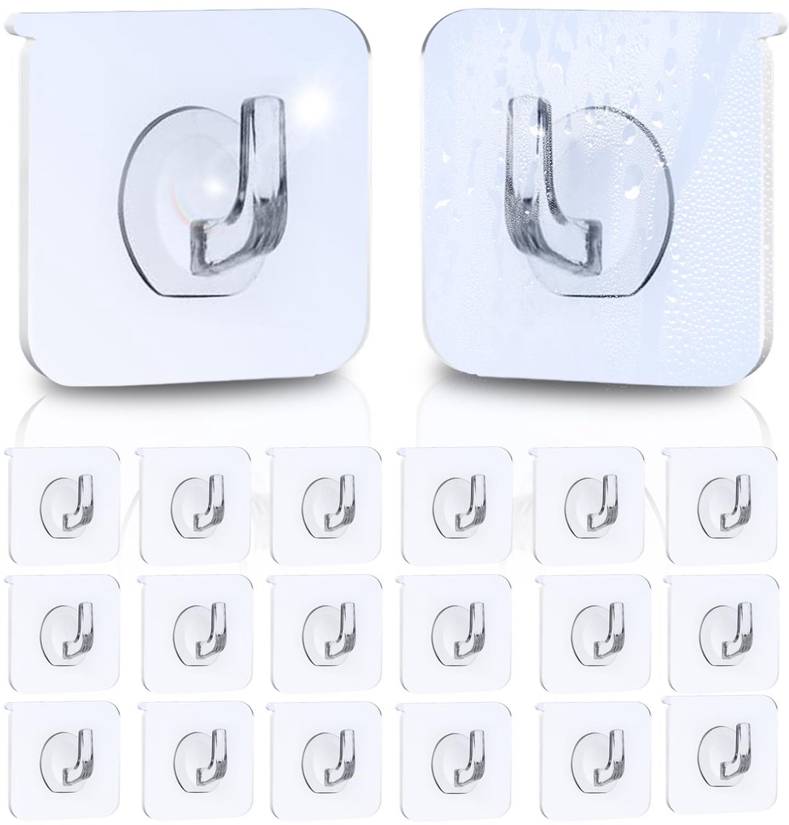 IMPERATORIS® Zelfklevende Haken - Handdoekhaakjes - Muurhaken - Sterke Kleefkracht - Voor Badkamer en Keuken - verpakking van 20