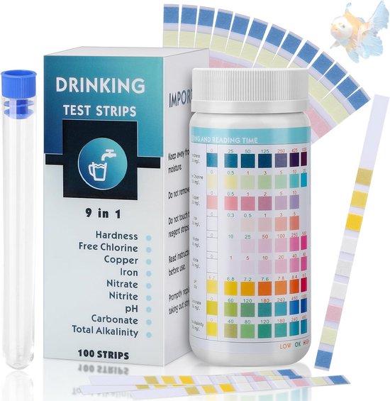 Bandelettes de test pour la qualité de l'eau d'aquarium - Mesure du pH ...