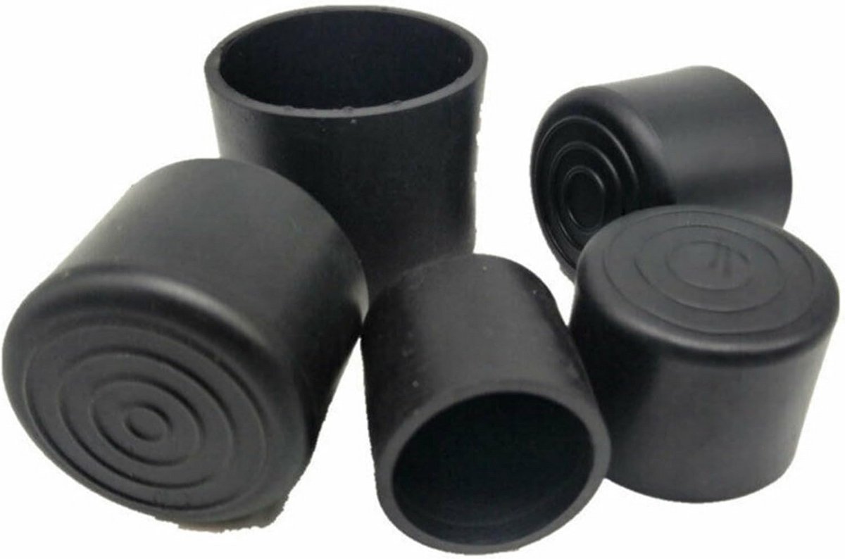 20x Zwarte Stoelpootdoppen 12mm - Beschermkappen tegen Krassen en Geluid