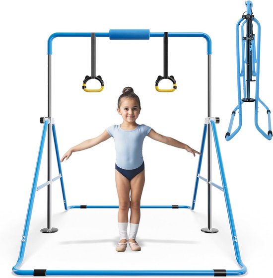 Susoso Gymnastiekstang voor kinderen, opvouwbare turnrek, rekstang, voor binnen, in hoogte verstelbaar, trainingsapparatuur, fitness voor kinderen, thuis, gym, tuin, roze Susoso Gymnastiekstang voor kinderen, opvouwbare turnrek, rekstang, voor binnen, in hoogte verstelbaar, trainingsapparatuur, fitness voor kinderen, thuis, gym, tuin, roze