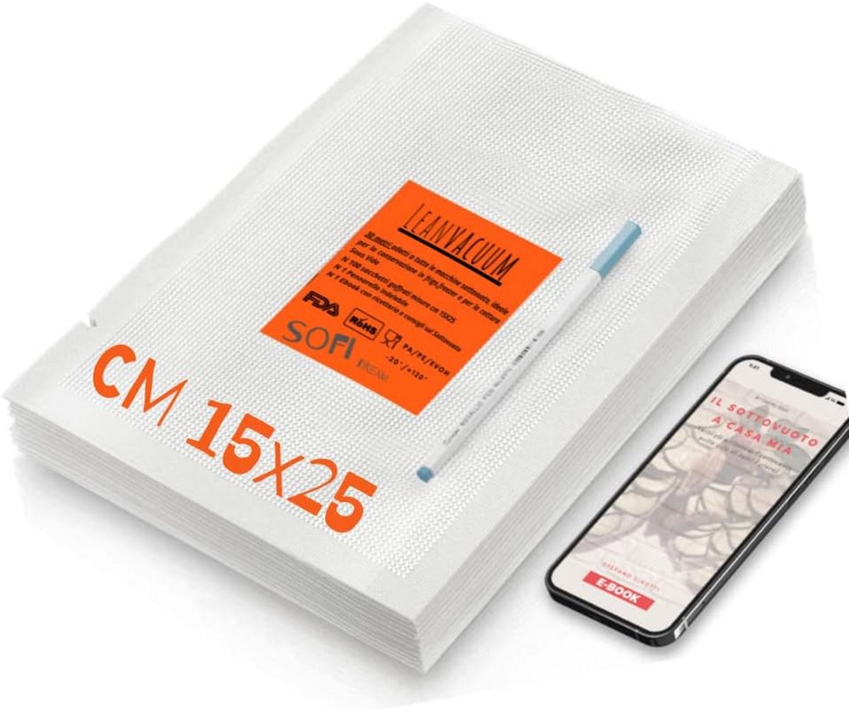 Vacuümzakken voor Levensmiddelen met Receptenboek - Set van 3 Rollen