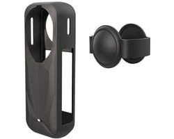 Siliconen beschermhoes Geschikt voor Insta360 X4 Air, zachte buitenkant, met lensdop, volledige bescherming voor de camera, lensbeschermer, camera-accessoire (zwart).