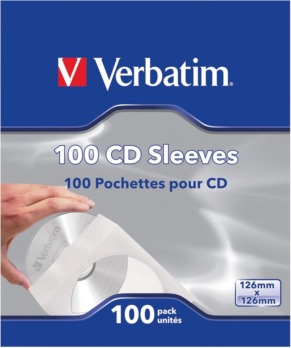 100 Witte Papieren CD Hoezen met Kijkvenster – Opslaghoezen voor CD, DVD en Blu-Ray