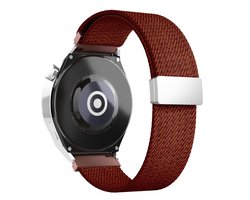 Nylon bandje - geschikt voor Garmin Vivoactive 4 / Venu 3 / Venu 2 / Forerunner 255 / Forerunner 265 / 570 (47mm) en Polar Vantage M / M2 / V3 / Grit X (Pro) - elastisch met magneetsluiting - bordeaux rood