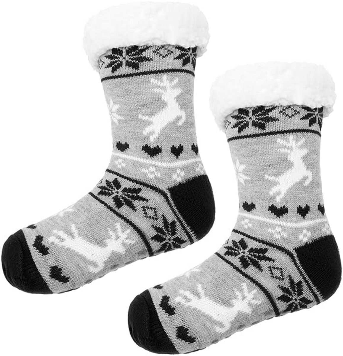 Warme Gewatteerde Pantoffelsokken met Antislip Zool - 2 Paar