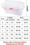 Maattabel voor strapless bandeau bh met buste- en lengtemetingen.